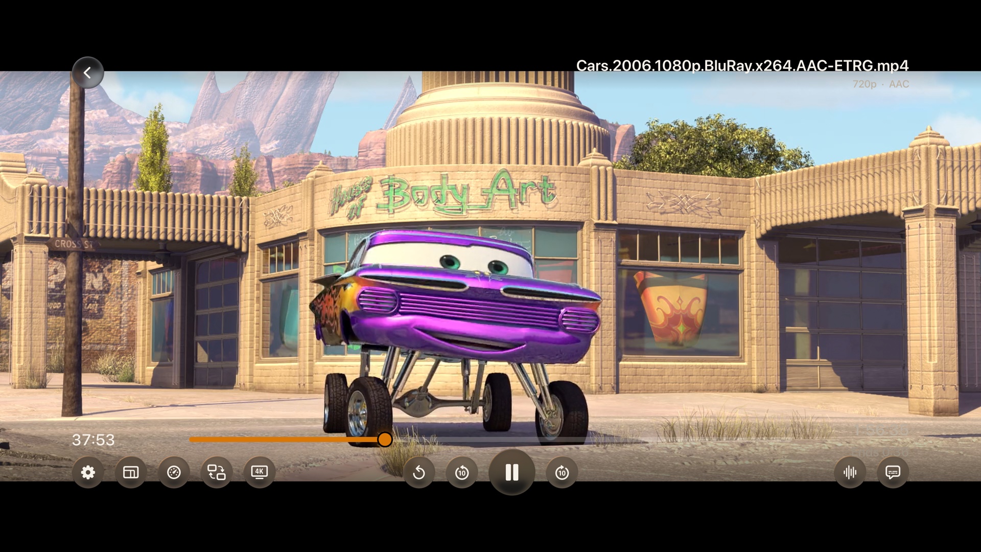 Full-screen player on Apple TV